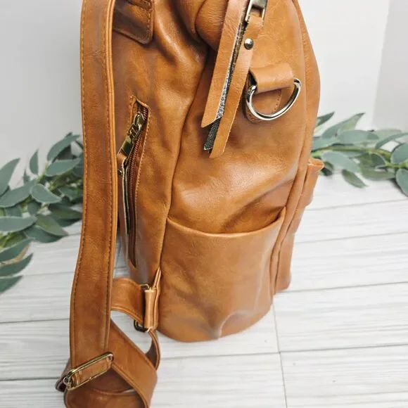 Women's Backpack Adjustable Straps Front Pocket Classic Chic Urban - Picture 5 of 9